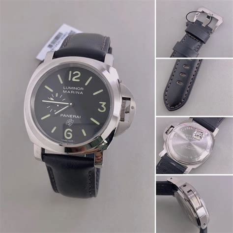 panerai black leather strap.